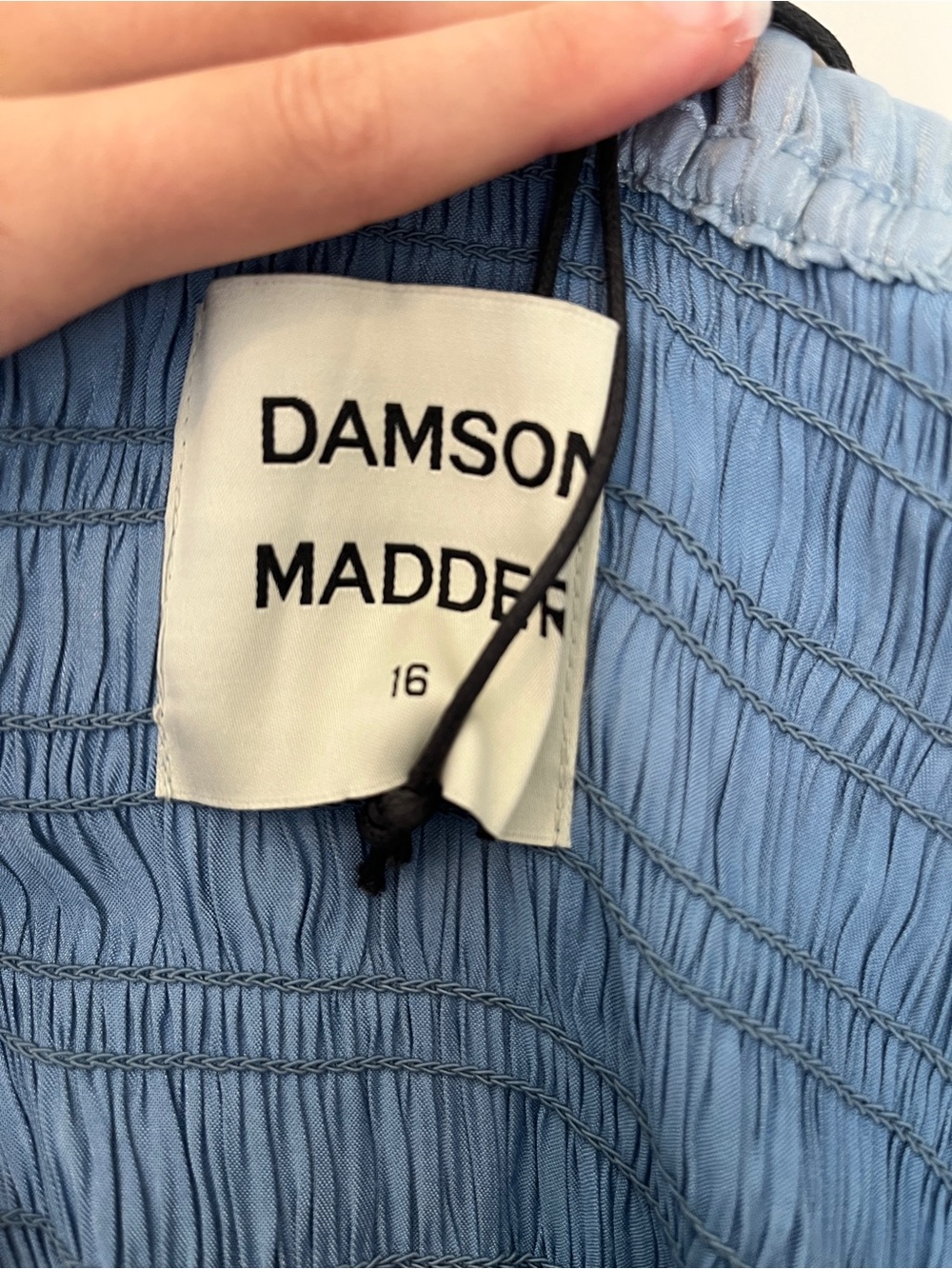 Damson Madder Violet Satin Midi Dress Blue Bow NWT UK 16 US 12 - Picture 6 of 11